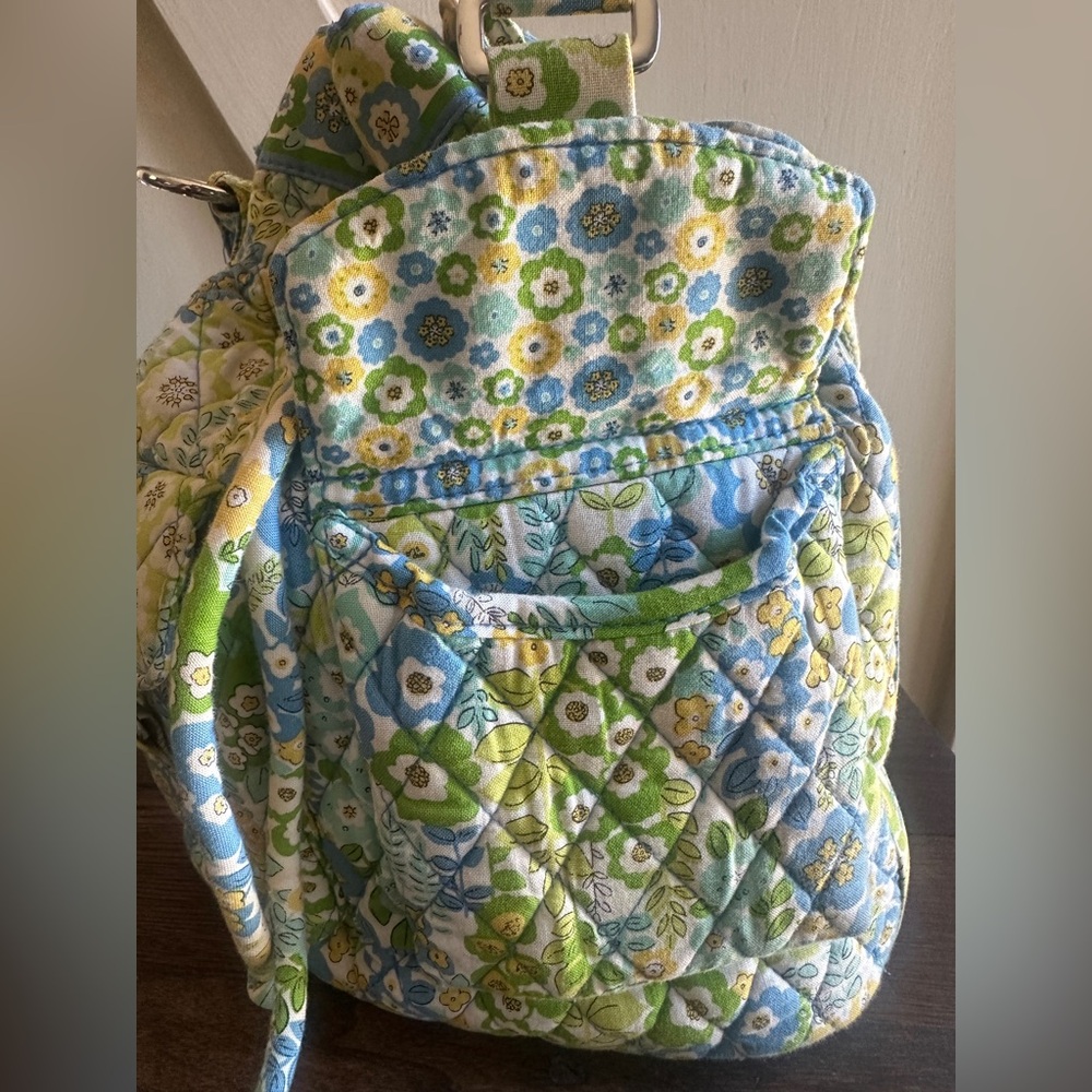 Vera Bradley Green and Blue Floral Crossbody Bag - Picture 7 of 10